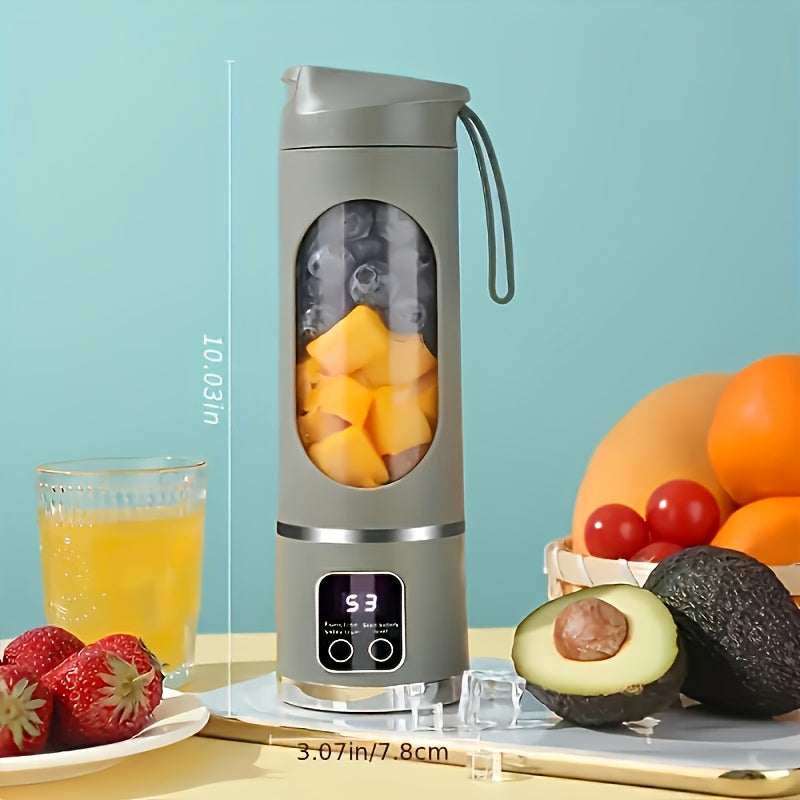 450ml Portable Smart Blender - USB Rechargeable Juicer with LCD Display